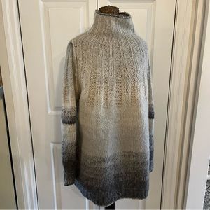 Anthropology Ombré fuzzy chunky knit high neck sweater , wool blend , Sz XS